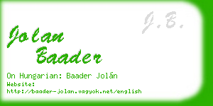 jolan baader business card